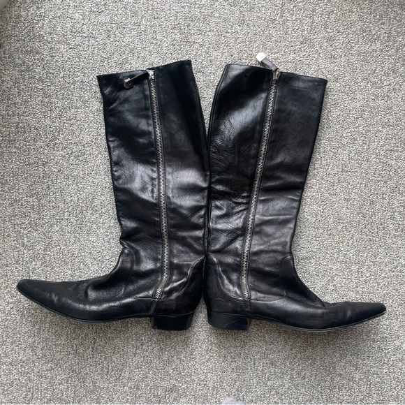 Furla Leather Tall Black Boots - Picture 3 of 8